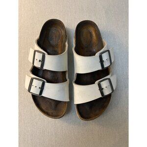 Birkenstock Arizona White Leather Sandals Womens Size 37